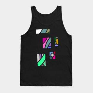 Abstract Art Color Patchwork Design Tank Top